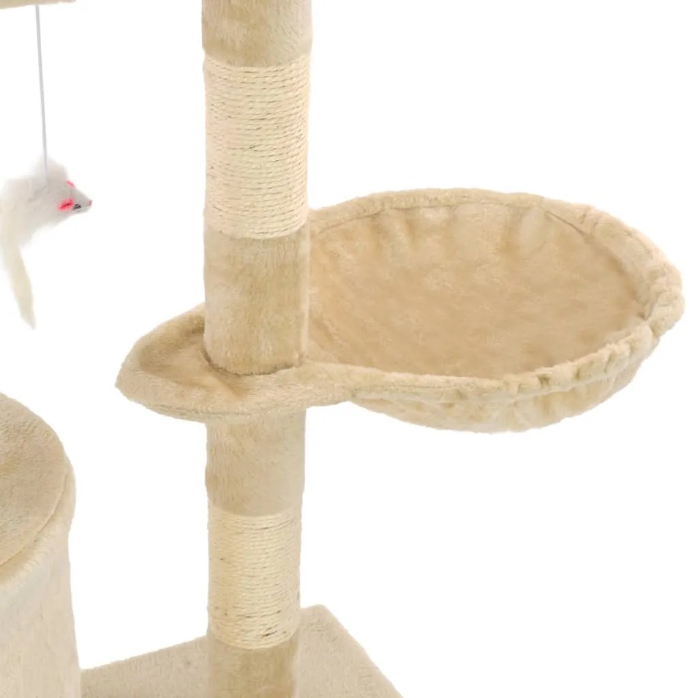 Árvore para gatos c/ postes arranhadores sisal 138 cm bege