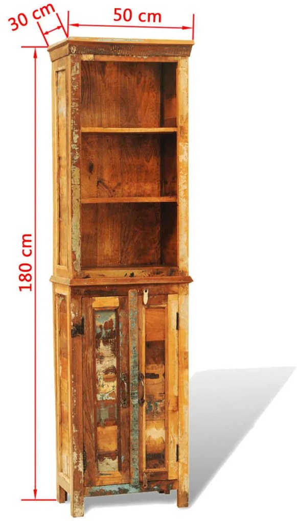 Estante vintage de madeira reciclada maciça