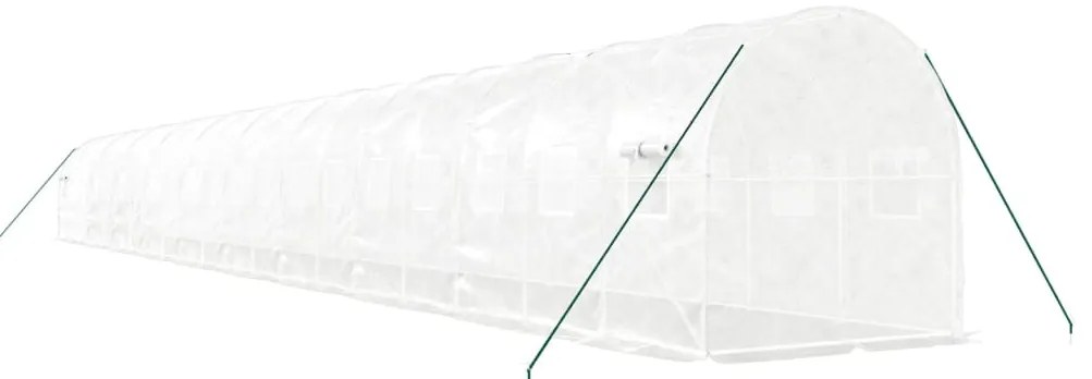 Estufa com estrutura de aço 40 m² 20x2x2 m branco