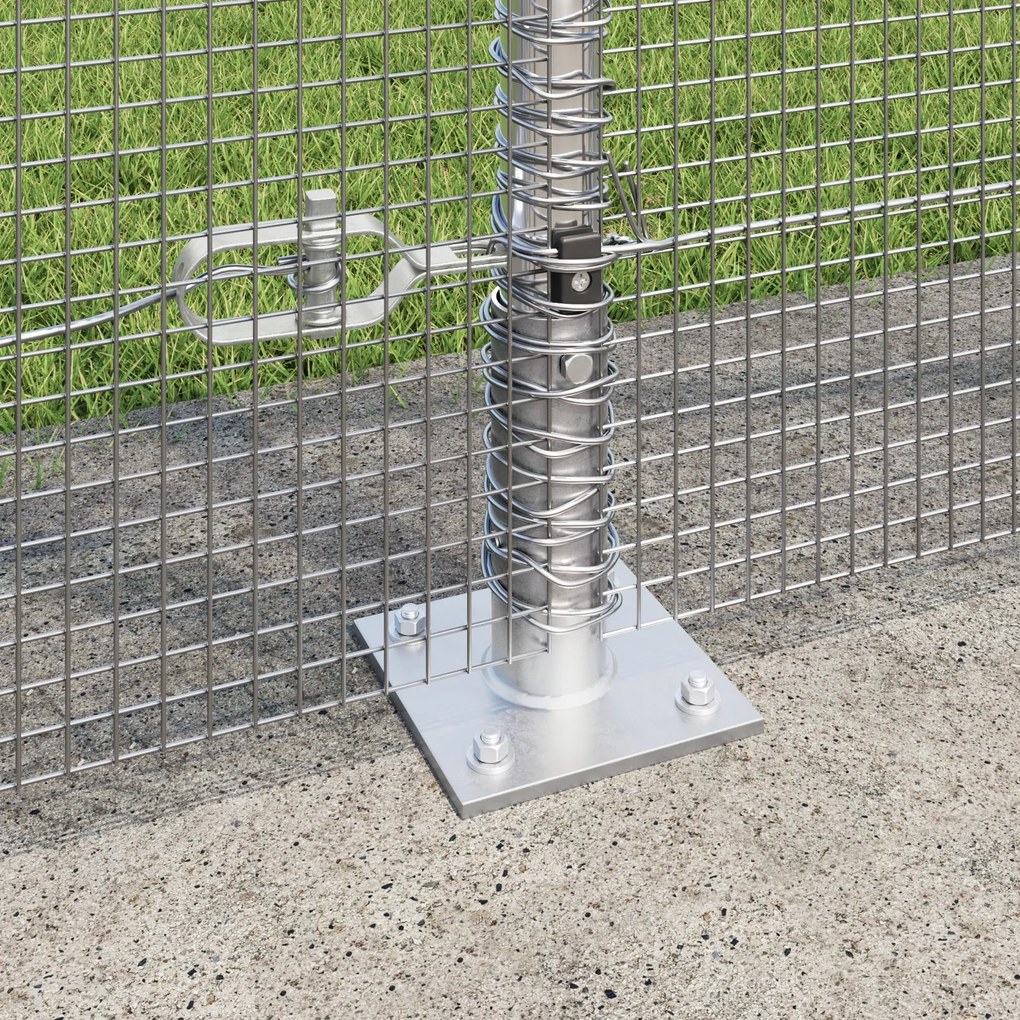 Cerca de Fio Soldado com 13 Postes Flangeados 1,4x50 m Aço Galvanizado