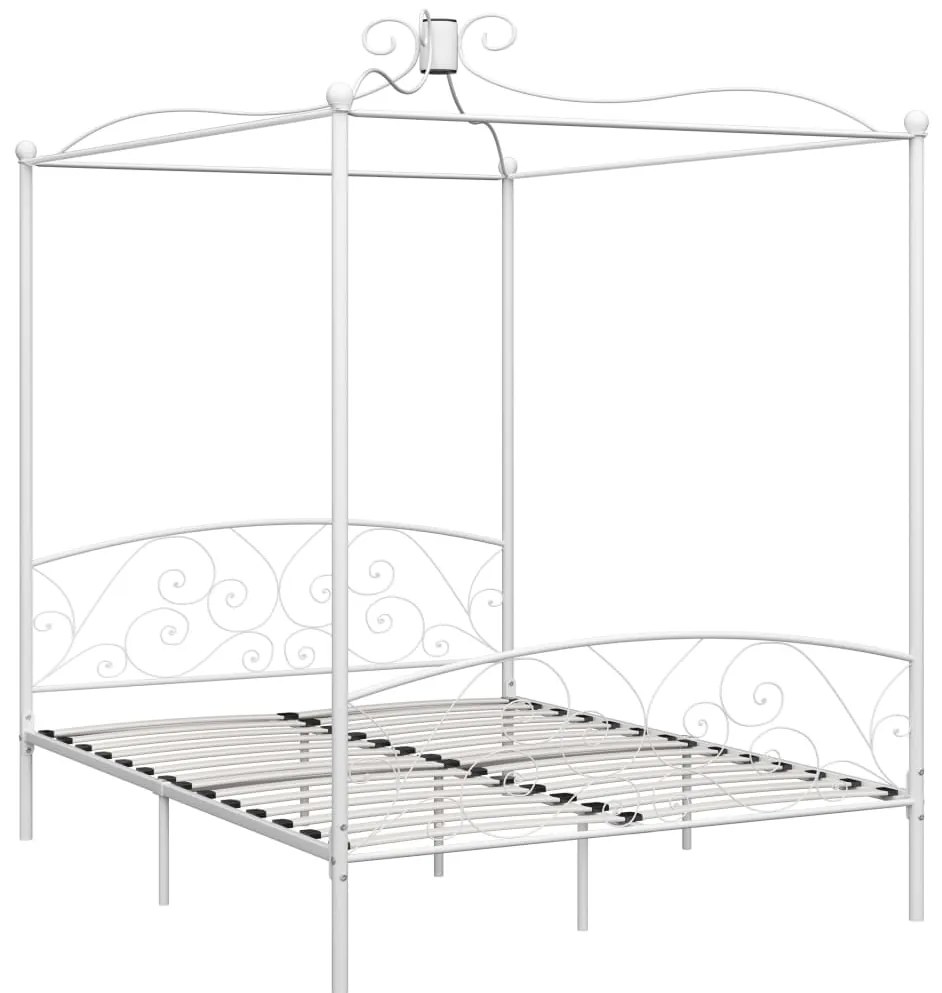 Estrutura de cama dossel 160x200 cm metal branco