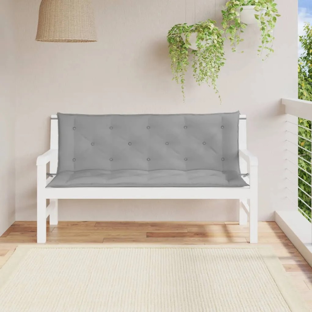 315017 vidaXL Almofadões banco jardim 2 pcs 150x50x7cm tecido oxford cinzento