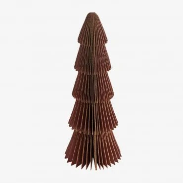 Árvore De Natal De Papel Jesper Vermelho Cedro Com Borda Dourada & ↑15 Cm - Sklum