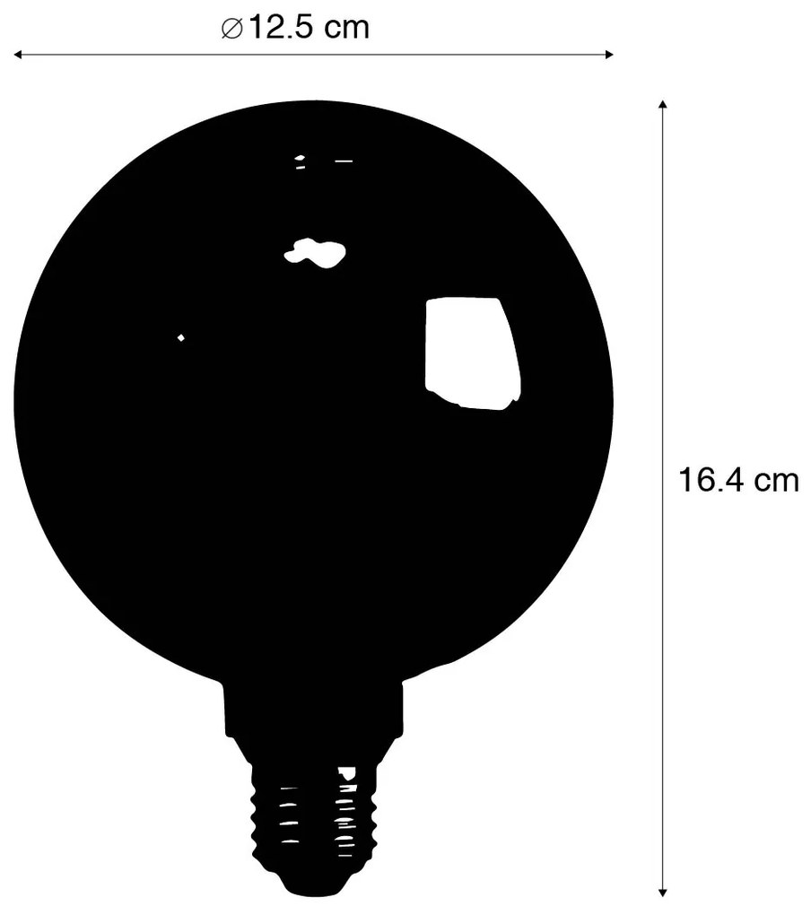 Lâmpada LED E27 regulável G125 preto dourado 3,5W 80lm 1800K