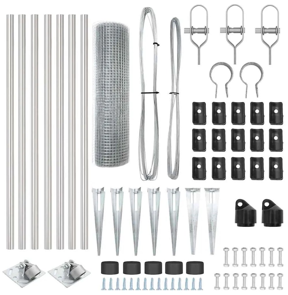 Conjunto de Postes de Cerca Conjunto de 2 Aço Galvanizado 10 x 1 m