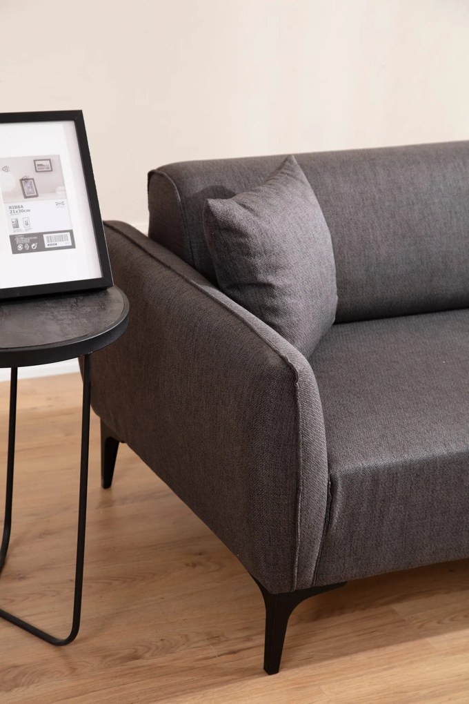 Sofá de 3 Lugares Belissimo – Cinzento Escuro – 220x67x95 cm