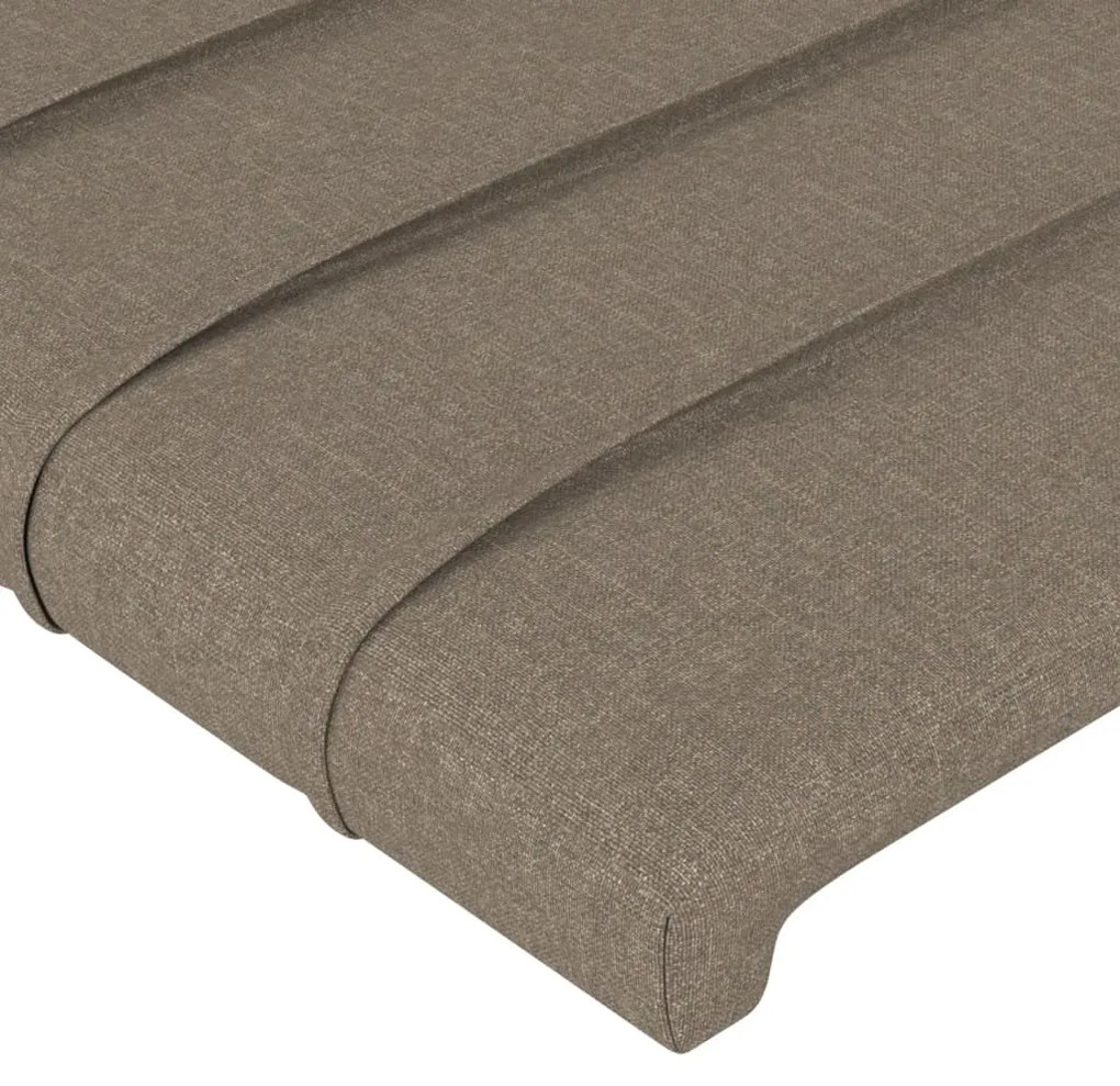 Cabeceira cama abas tecido 203x23x118/128 cm cinza-acastanhado