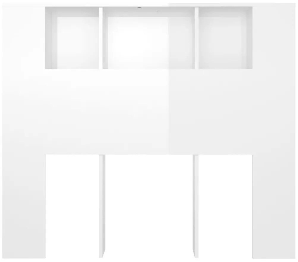 Armário de cabeceira 120x18,5x102,5 cm branco brilhante