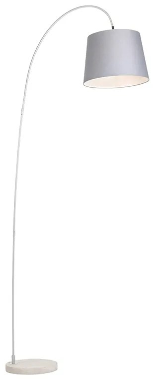 Candeeiro de arco moderno com aba cinzento - Bend