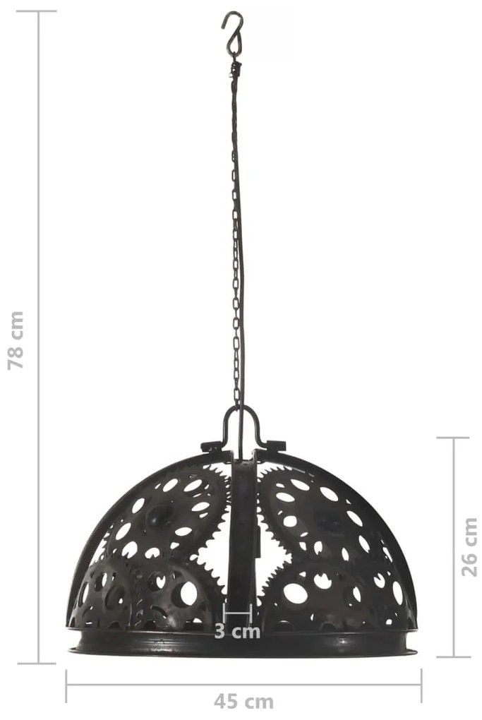 Candeeiro de teto industrial c/ design de roldanas 45 cm E27