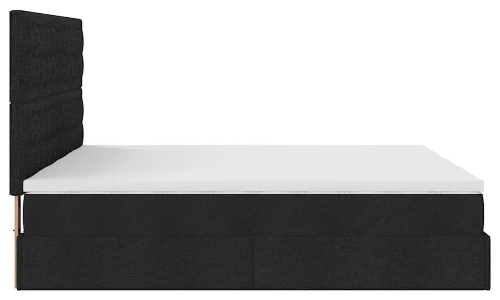 63 / 5,000vidaXL Estrutura de cama otomana com colchões tecido preto