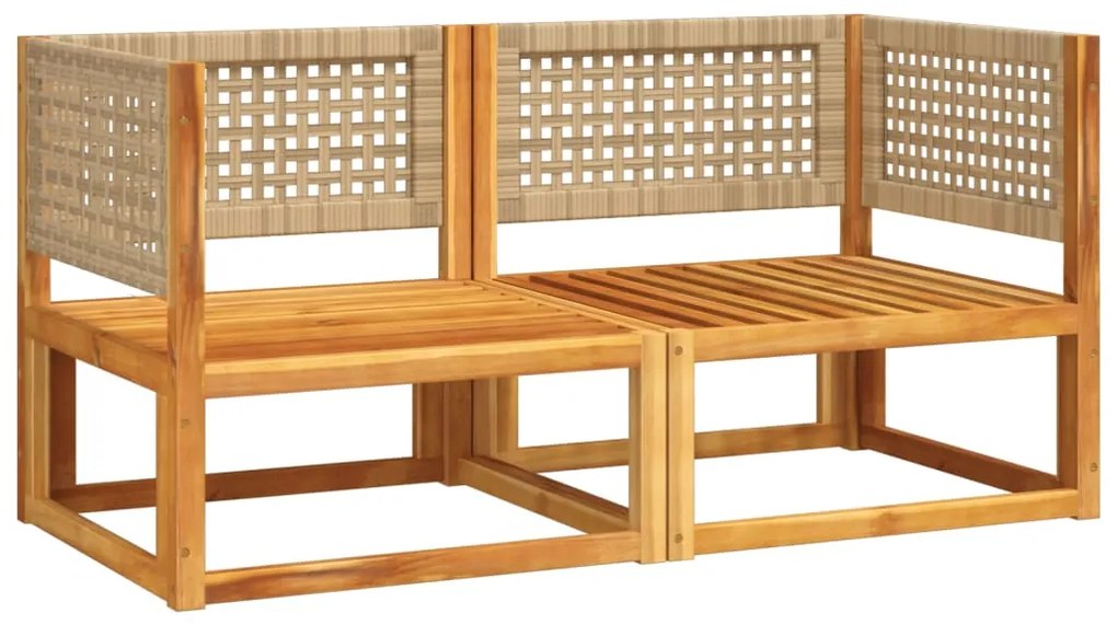 Sofás de canto p/ jardim 2 pcs c/ almofadões acácia maciça