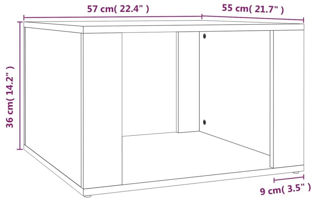 Mesa de cabeceira 57x55x36 cm derivados madeira carvalho fumado