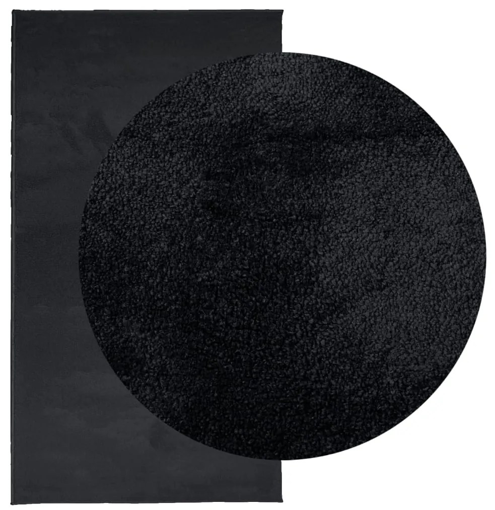 Tapete de pelo curto OVIEDO 80x150 cm preto