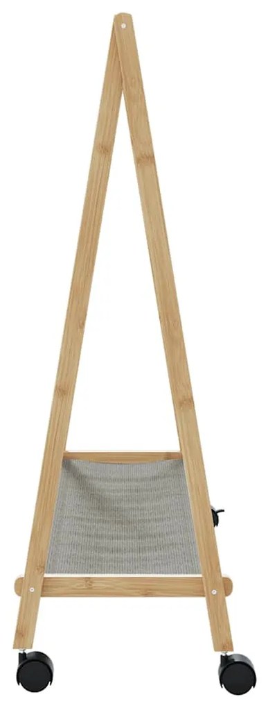 Cabide com prateleiras e rodas 106x34x106,5 cm bambu