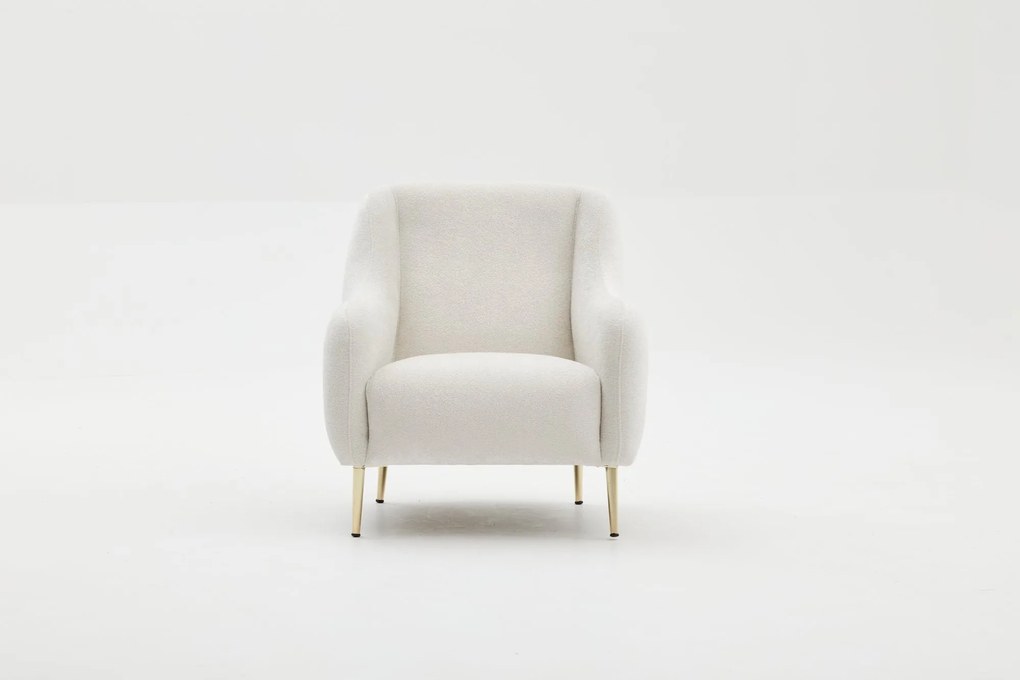 Sofá de 1 Lugar Simena – Creme Dourado – 77 cm x 77 cm x 70 cm
