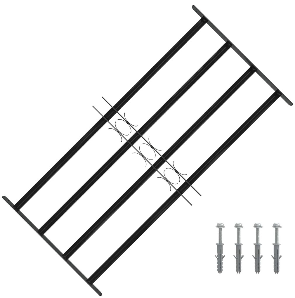 vidaXL Grelha de Janela Preto 115 x 60 cm Aço revestido a pó