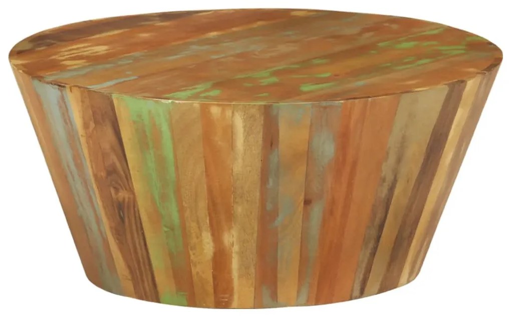 Mesa de centro Ø65x31 cm madeira recuperada maciça