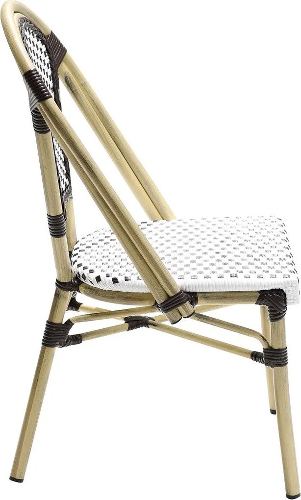 Conjunto de 4 Cadeiras de Jardim – CANNES – Alumínio e Ratán Branco e