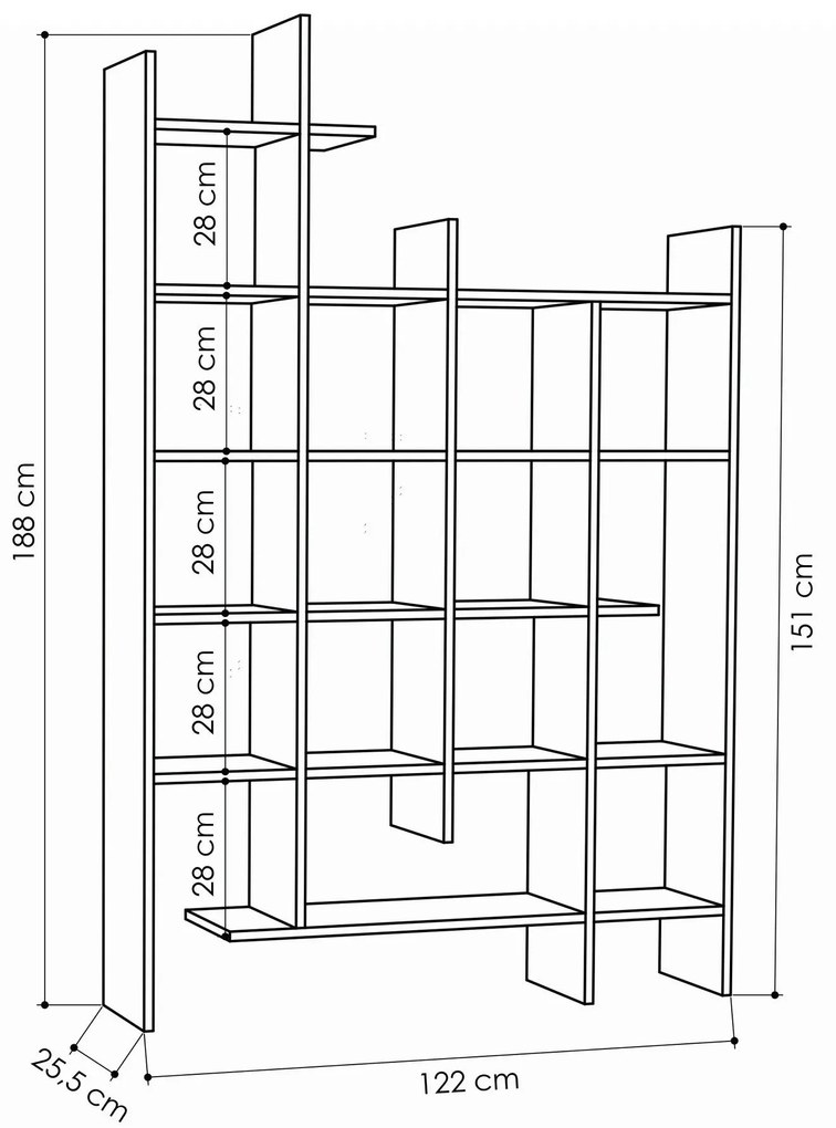 Secretária Extra – Walnut/Preto – 120x78,8x60 cm