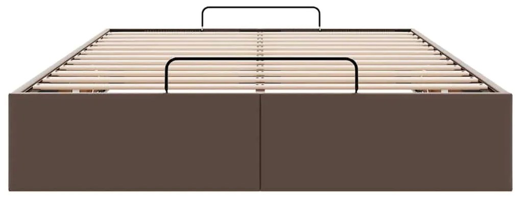 Estrutura de cama otomana sem colchão 120x200 cm castanho