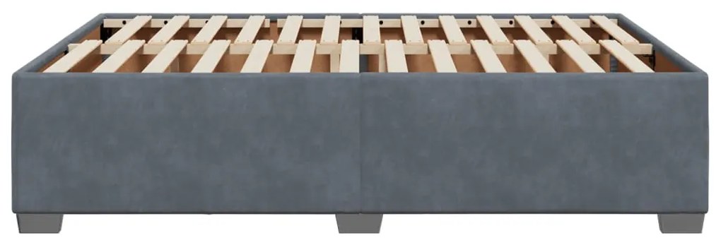 Estrutura de cama sem colchão 160x200 cm veludo cinzento-escuro