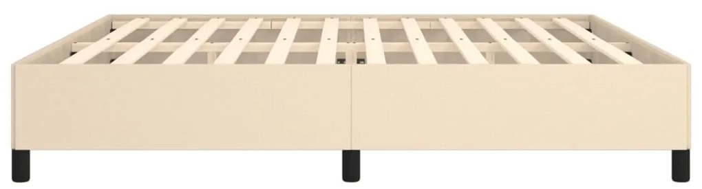 Estrutura de cama sem colchão 200x200 cm tecido cor creme