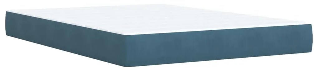 Cama com molas/colchão 160x200 cm veludo azul
