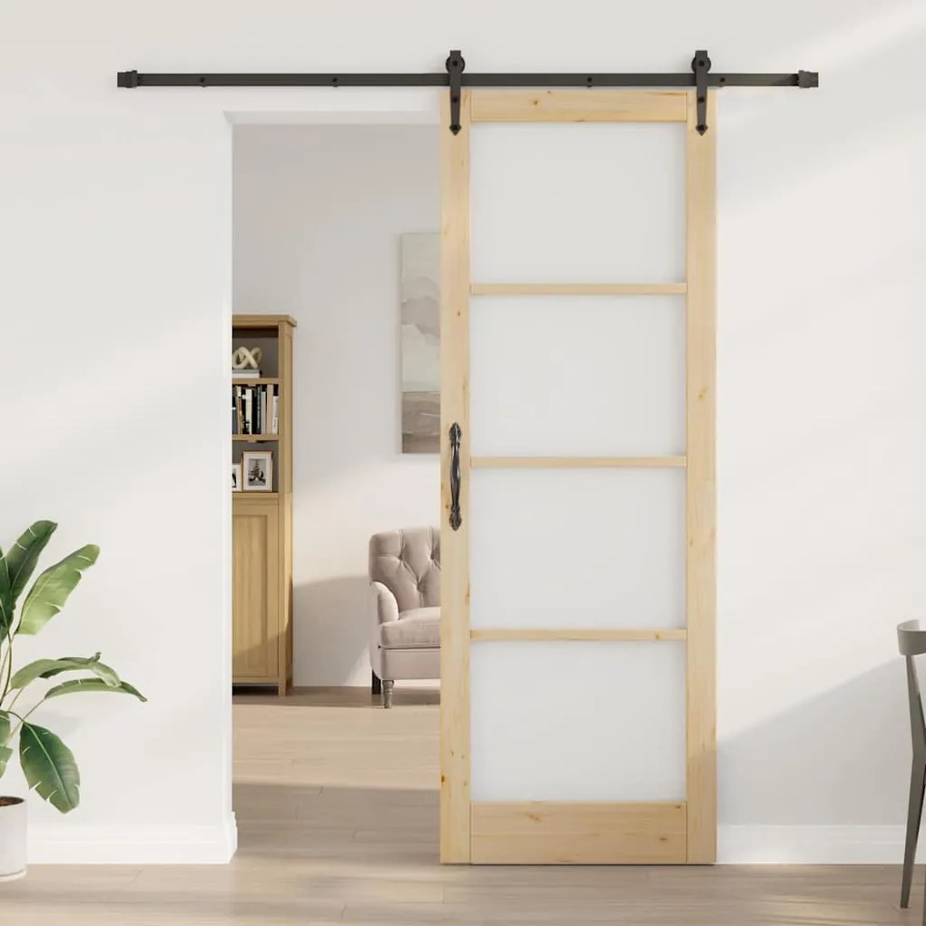 Porta Deslizante vidaXL com Conjunto de Ferragens 'ORKDAL'83x232 cm