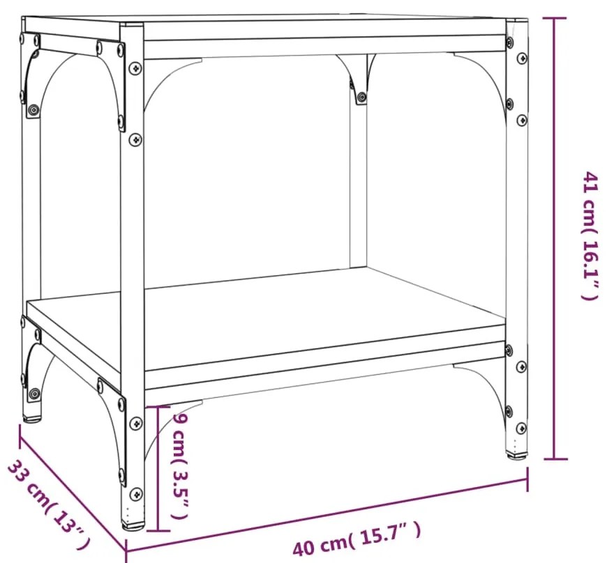 Móvel de TV 40x33x41 cm derivados madeira/aço cinzento sonoma