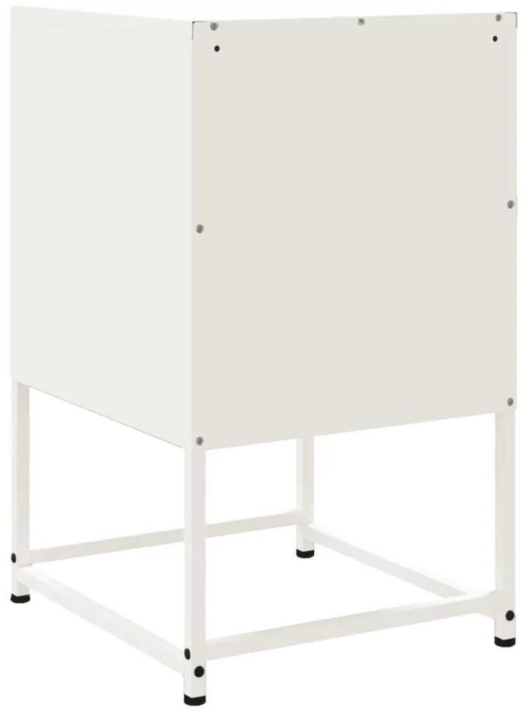 Mesas de cabeceira 2 pcs 36x39x60,5 cm aço branco
