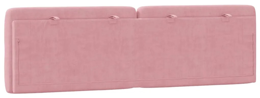 Almofadão de cabeceira 160 cm veludo rosa