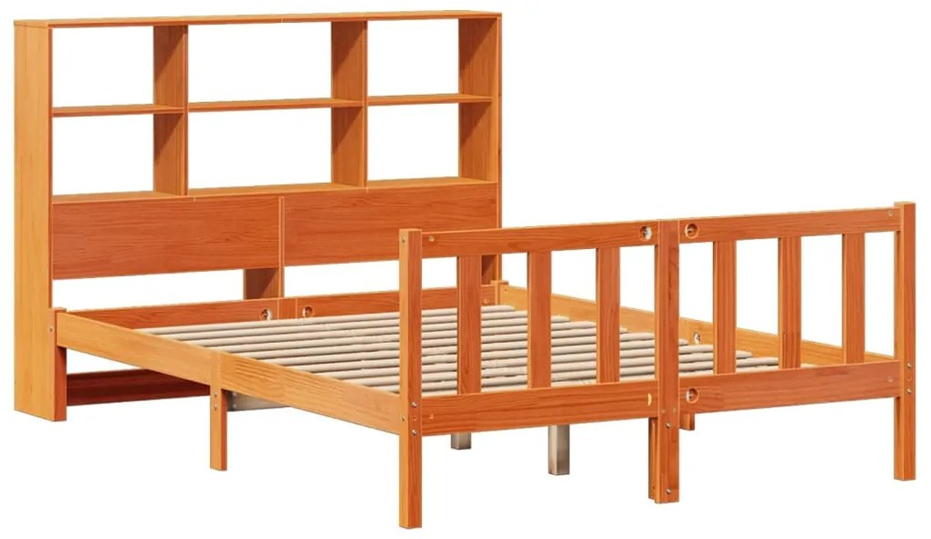 Cama com estante sem colchão 140x200 cm pinho maciço