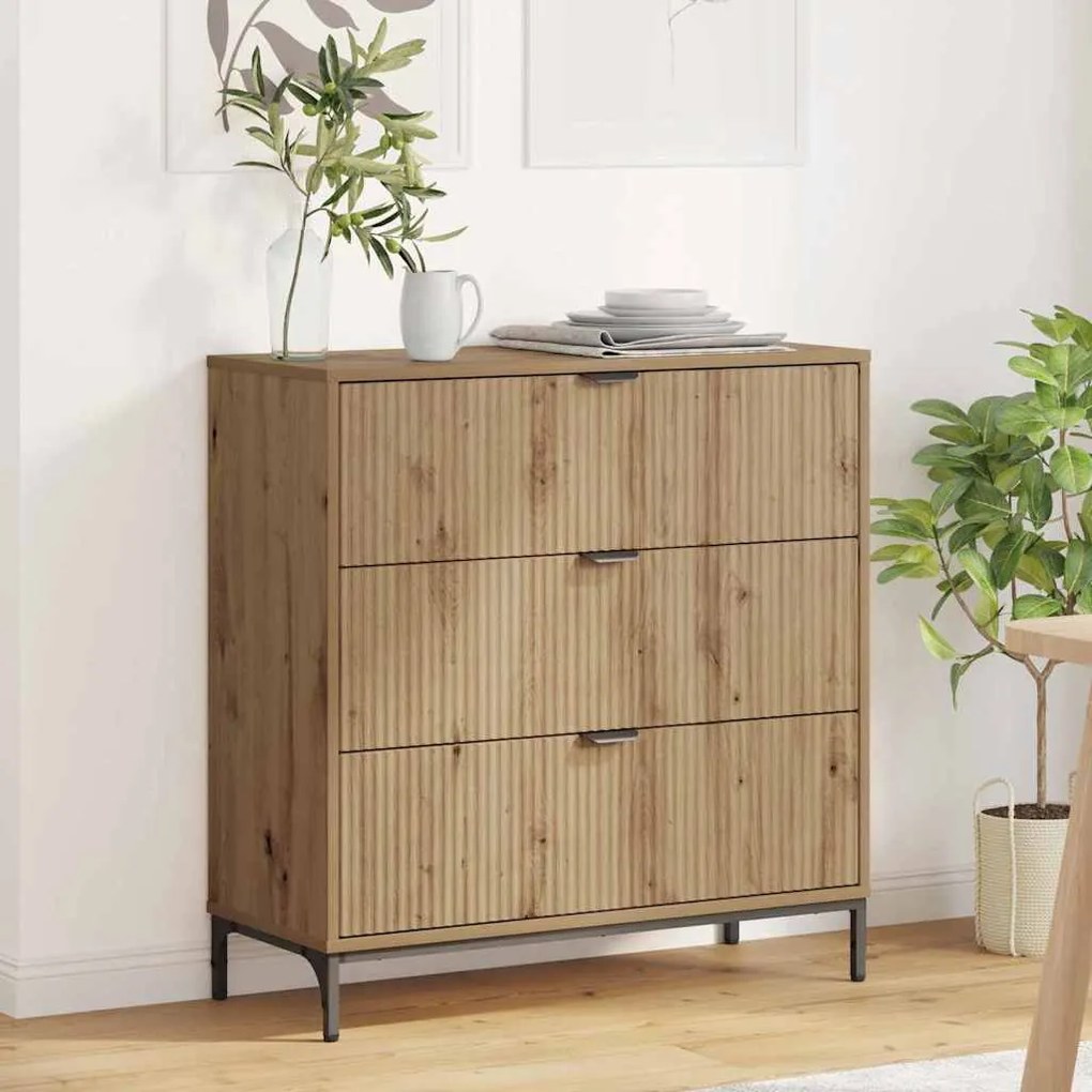 vidaXL Buffet carvalho artisiano 79.5 x 33 x 82 cm Madeira processada
