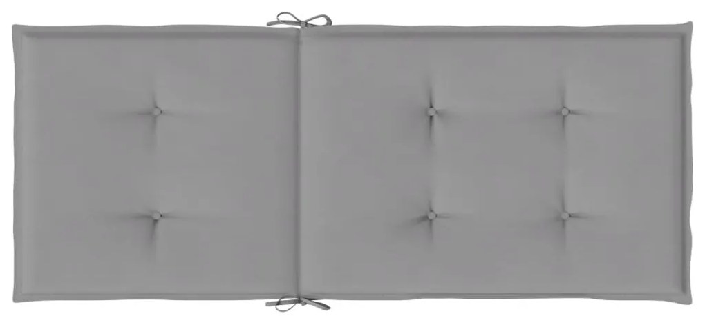 Almofadões para cadeiras altas de jardim 4 pcs tecido cinzento