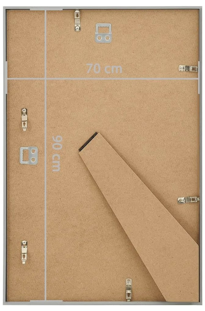 Molduras para parede ou mesa 5 pcs 70x90 cm MDF prateado