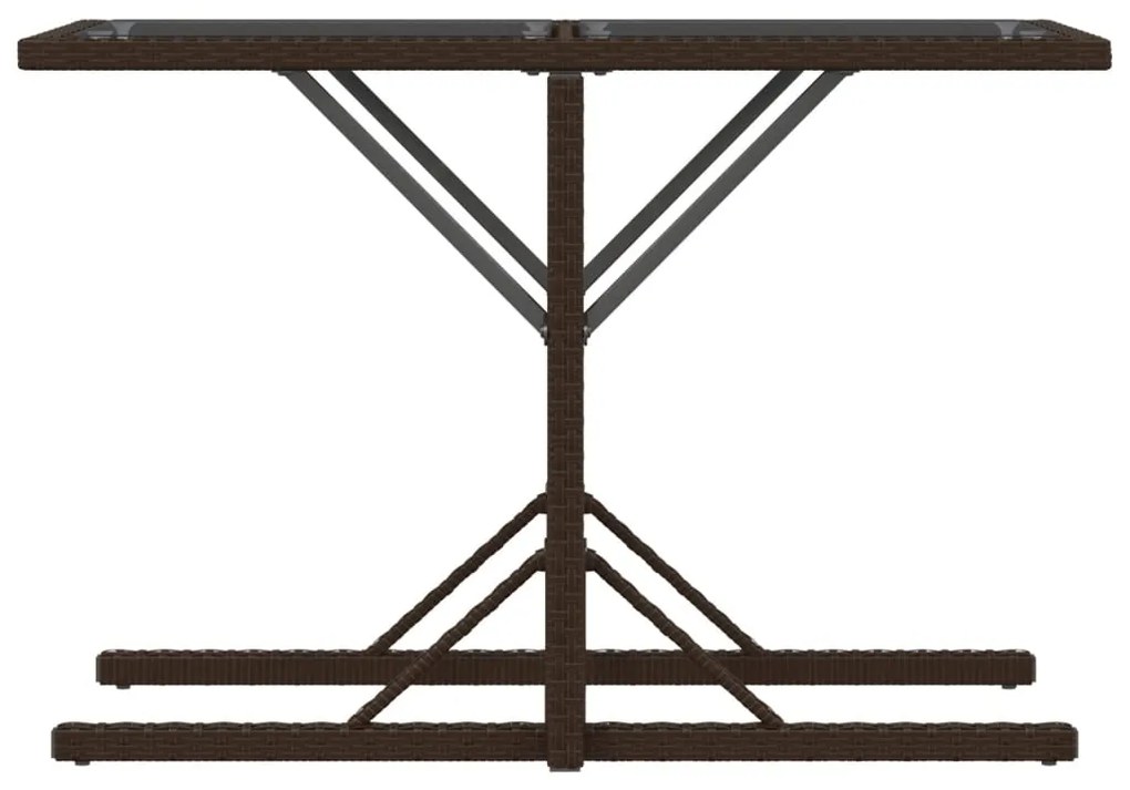 3 pcs conjunto bistrô com almofadões vime PE castanho