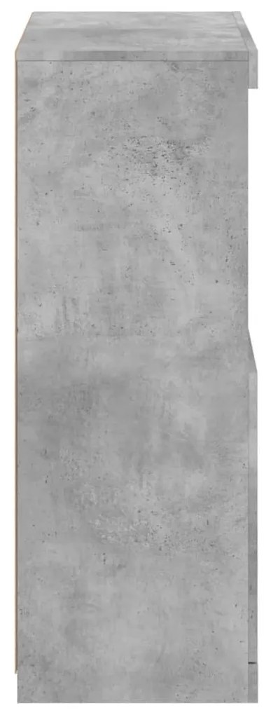 Aparador com luzes LED 60,5x37x100 cm cinzento cimento