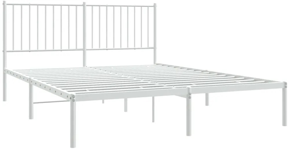 Estrutura de cama com cabeceira 160x200 cm metal branco