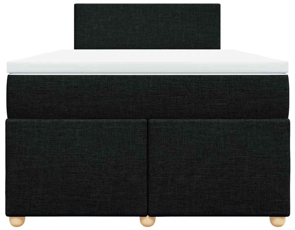 Cama boxspring com colchão 120x190 cm tecido preto