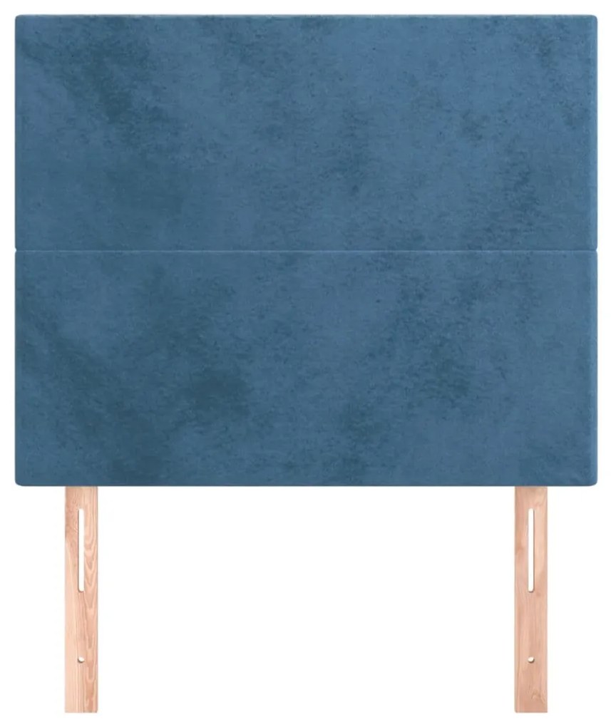 Cabeceira de cama 2 pcs veludo 80x5x78/88 cm azul-escuro
