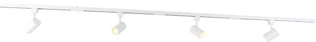 Sistema de calhas moderno branco 4 luzes monofásicas - Yade