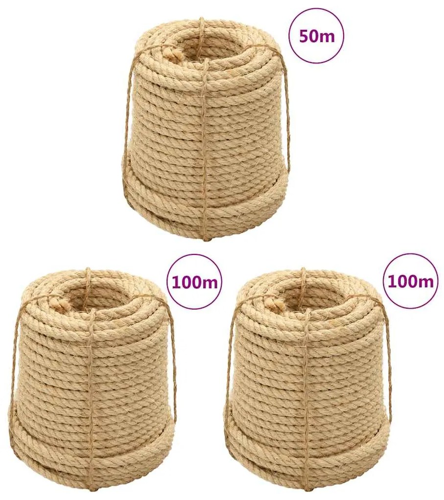 vidaXL Cordas de sisal 3 pcs 14 mm