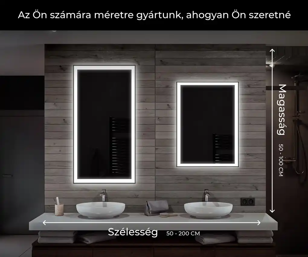 Espelho Casa Banho com Luzes LED Instalação Parede 100 X 60 cm na Loja  Ricardo e Vaz, Casa, Decoração e Jardim, Decoração, Espelhos
