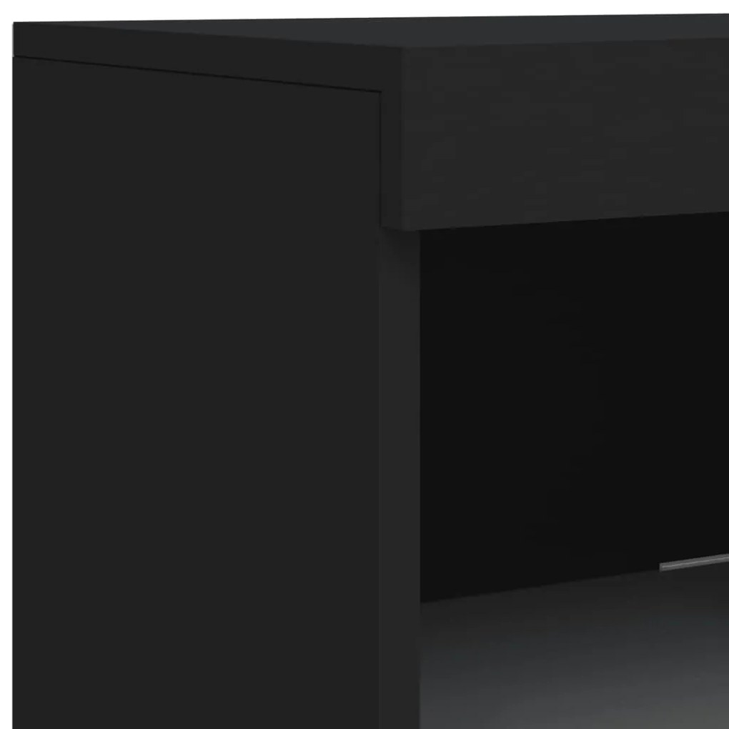 Aparador com luzes LED 41x37x100 cm preto