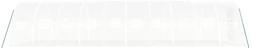 Estufa com estrutura de aço 30 m² 10x3x2 m branco