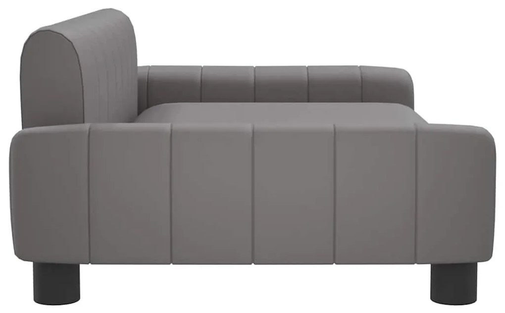 Cama para cães 90x53x30 cm couro artificial cinzento