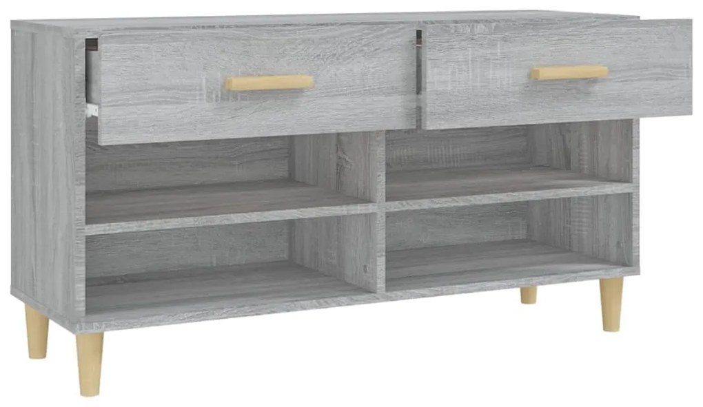 Sapateira 102x35x55 cm derivados de madeira sonoma cinza