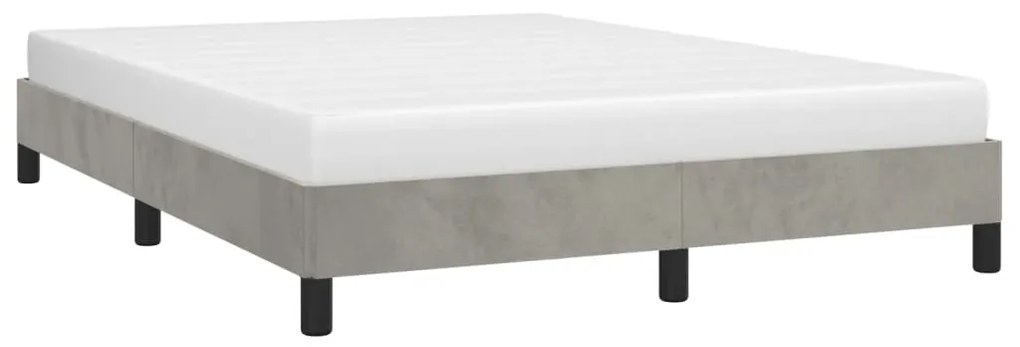 Estrutura de cama sem colchão 140x190 cm veludo cinzento-claro