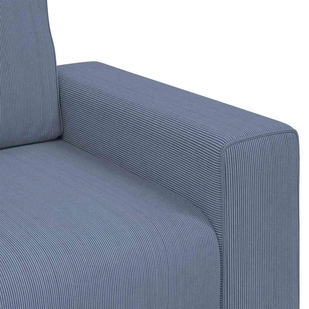 Poltrona tecido corduroy 60 cm azul